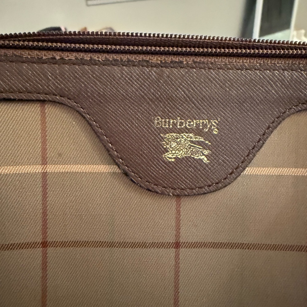 Vintage Burberrys Nova Check Canvas & Leather Clutch Bag Small Handbag - Picture 2 of 12